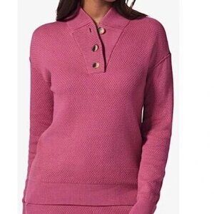 Tommy John Womens Pink Pullover Sweater Ribbed Collar nit  Size Medium